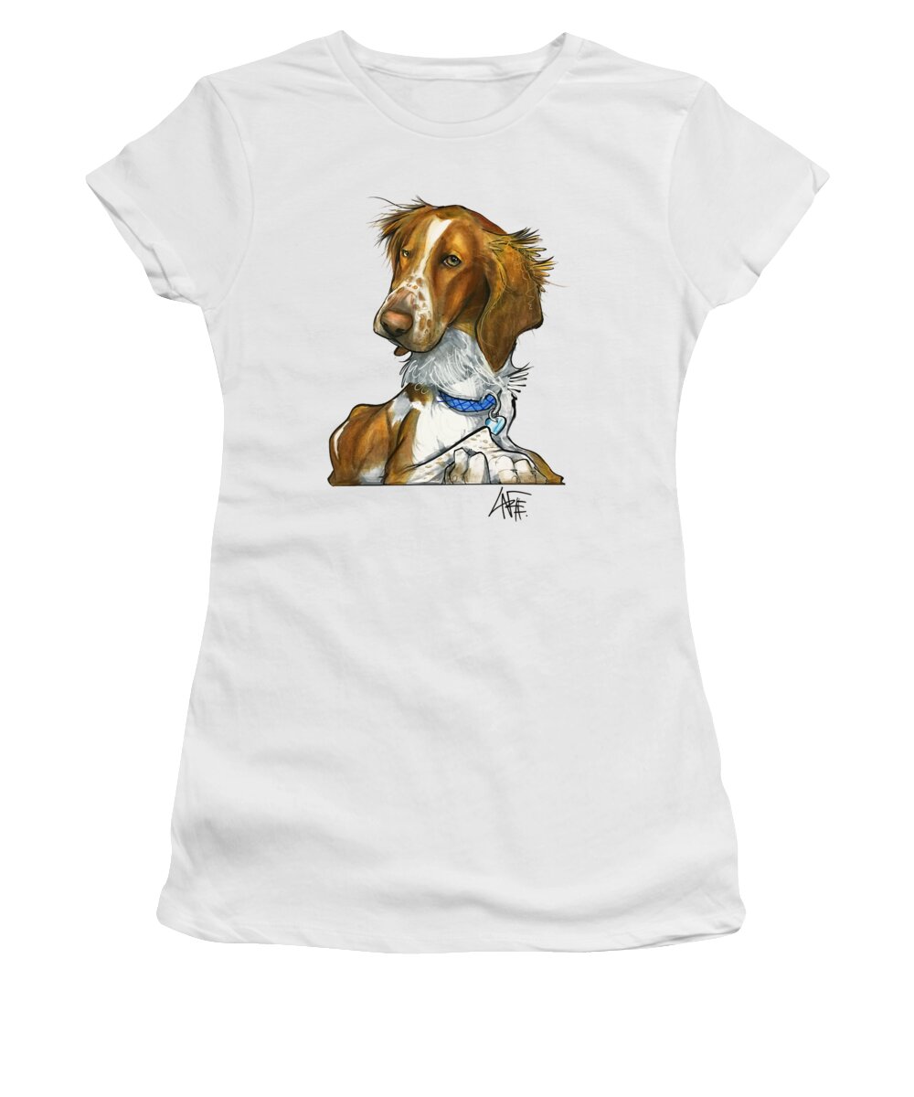 Pet Portrait Women's T-Shirt featuring the drawing Leger 3018 by John LaFree