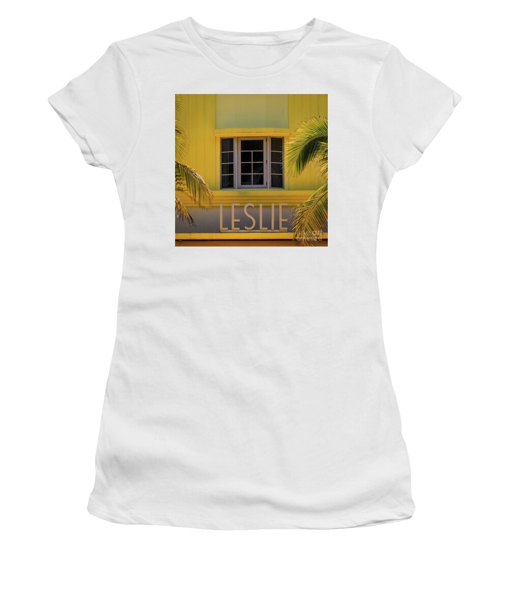 Art Deco Women's T-Shirt featuring the photograph Leslie Hotel by Doug Sturgess