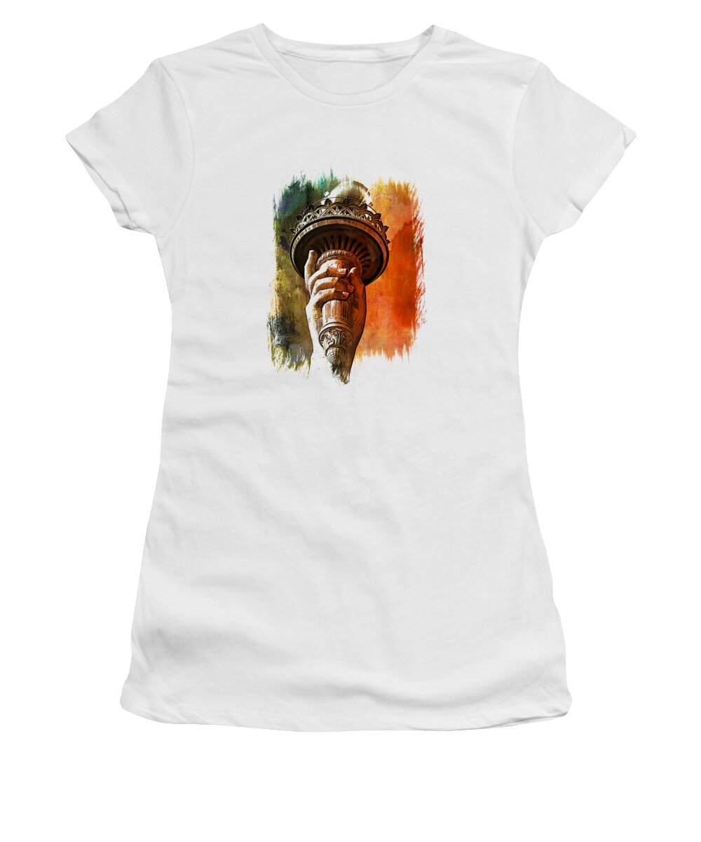 Liberty Women's T-Shirt featuring the photograph Light The Path Art 1 by DiDesigns Graphics
