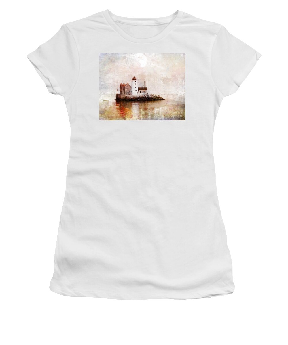 Sea Women's T-Shirt featuring the photograph Lighthouse on Island by Carlos Diaz