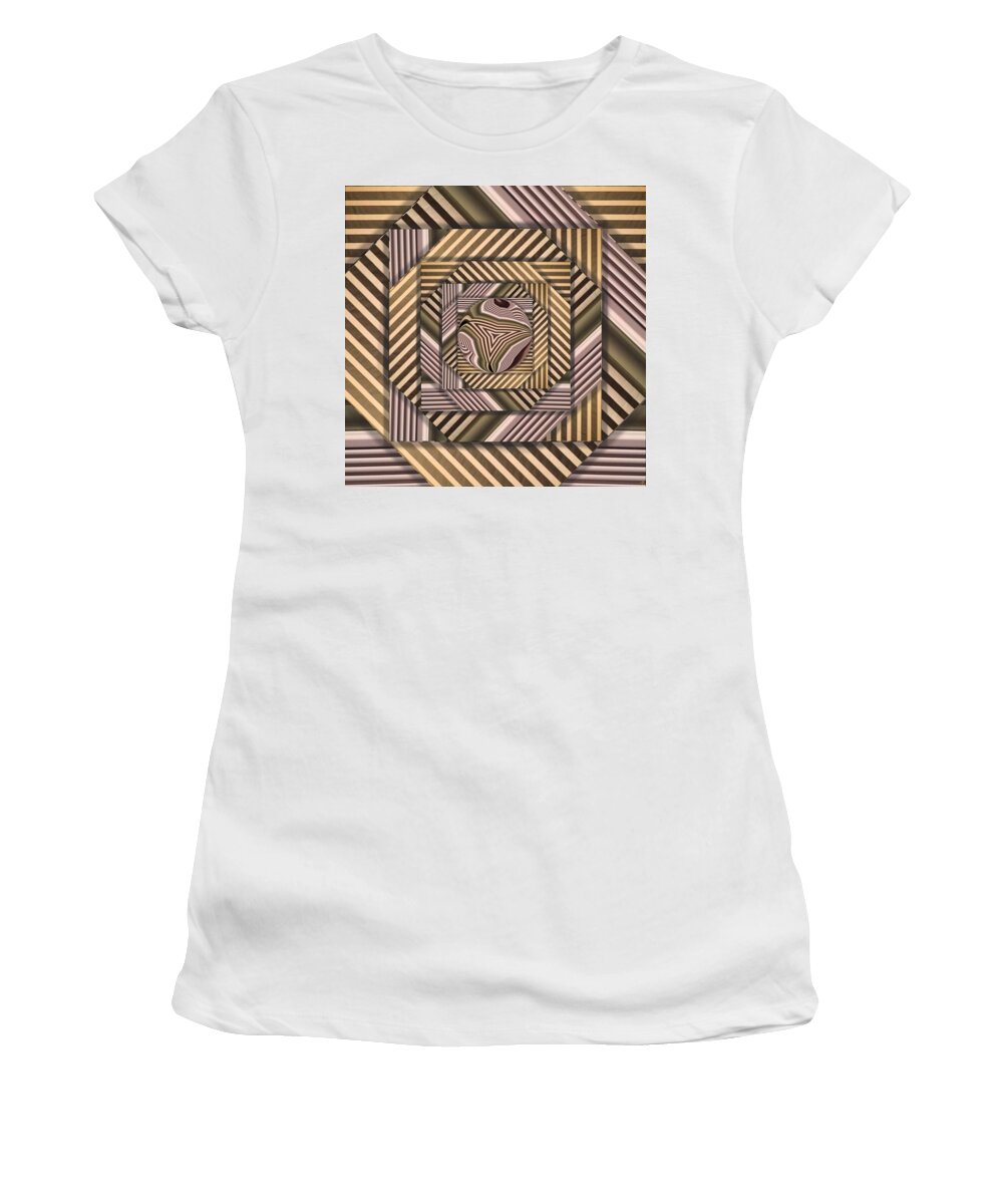 Stripes Women's T-Shirt featuring the digital art Line Geometry by Ronald Bissett