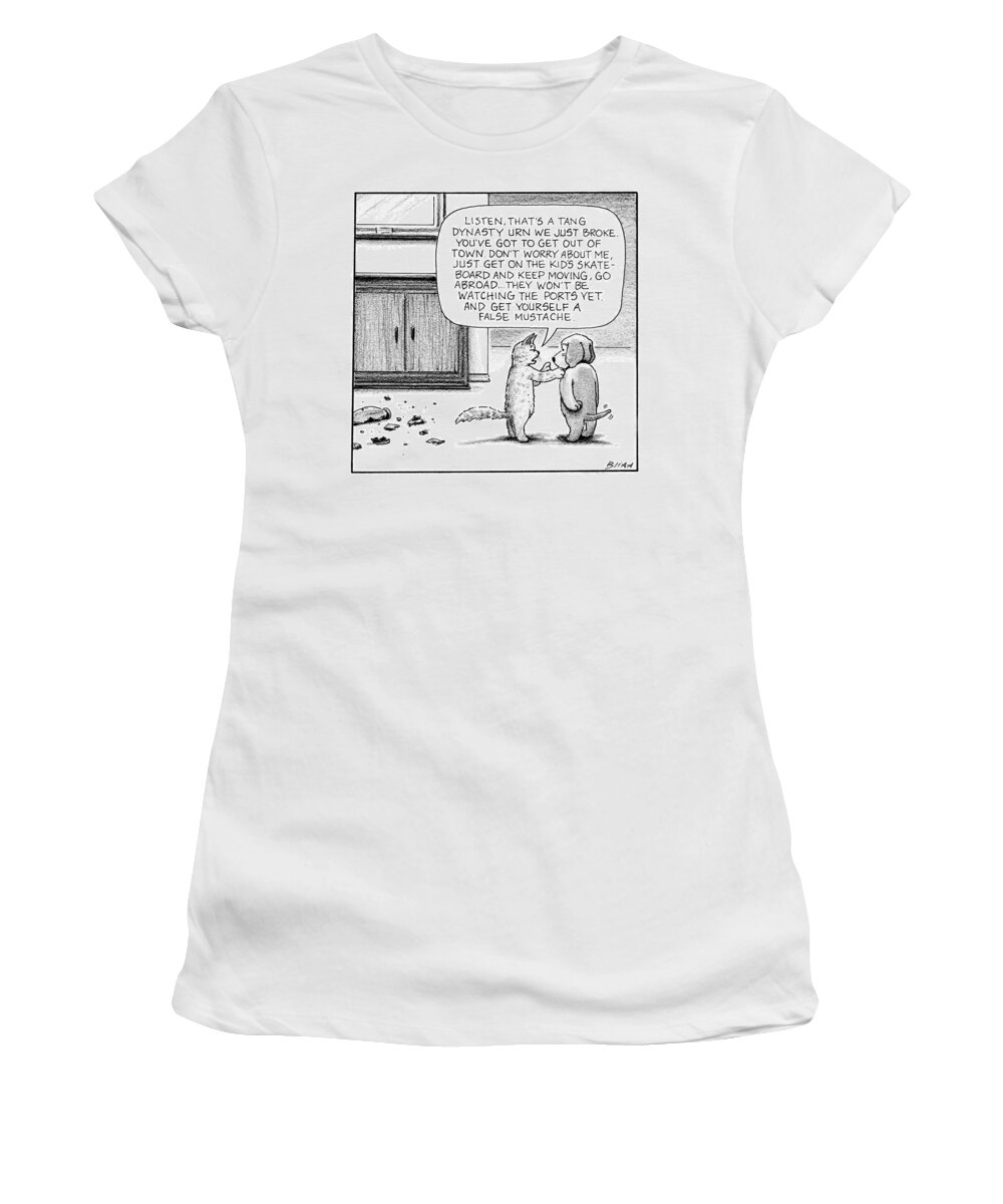 Listen Women's T-Shirt featuring the drawing Listen thats a Tang Dynasty urn we just broke by Harry Bliss