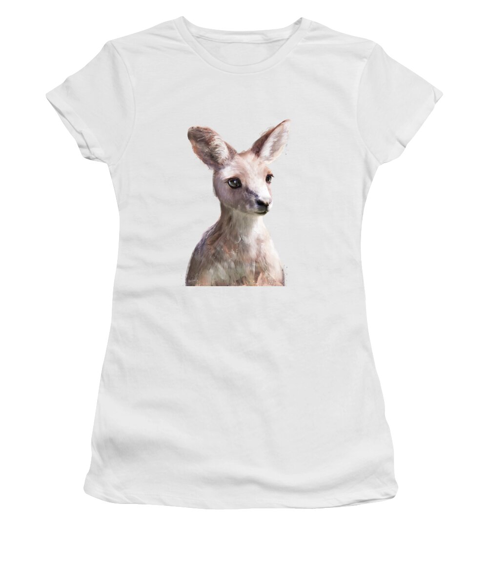 Kangaroo Women's T-Shirt featuring the painting Little Kangaroo by Amy Hamilton