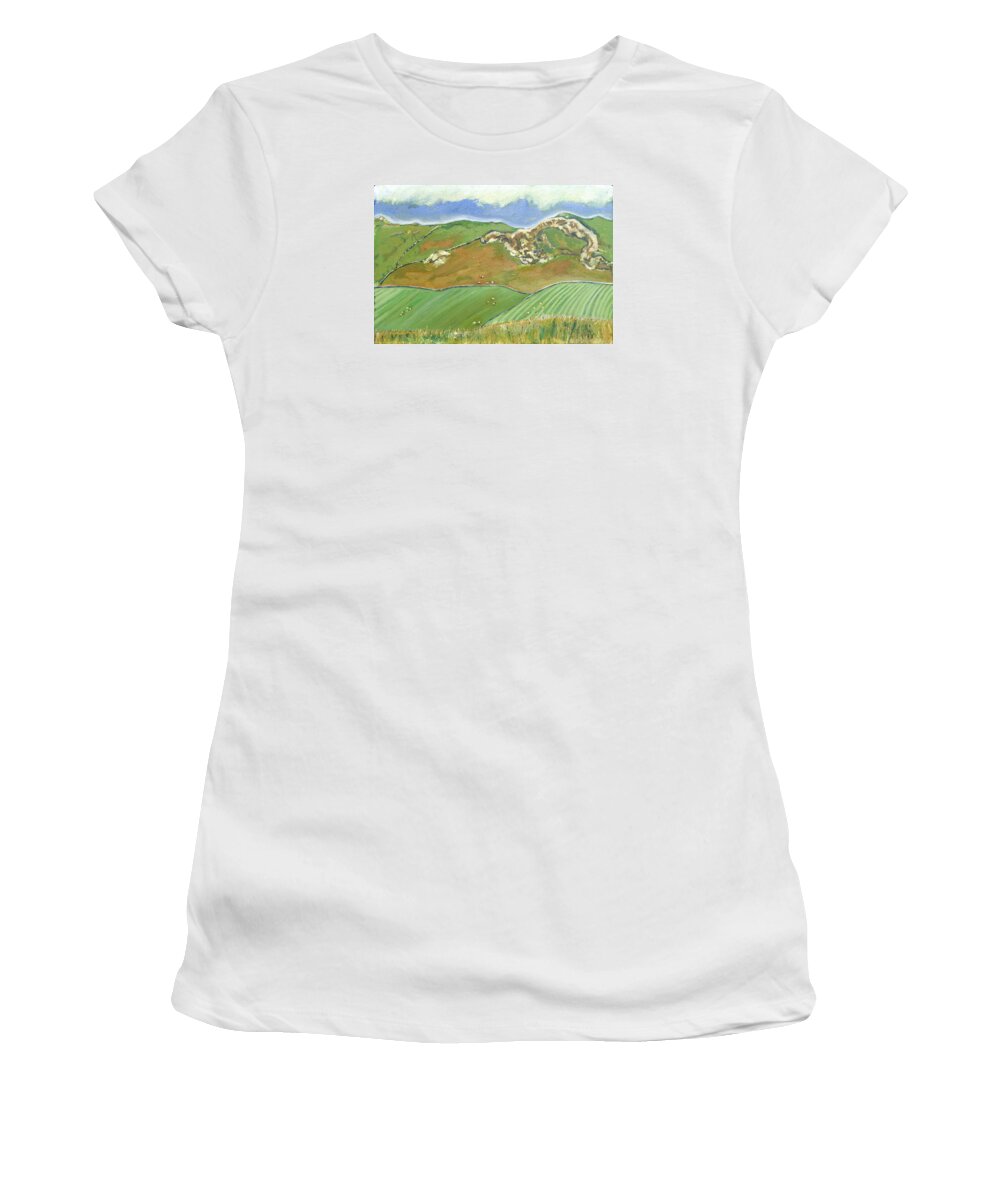  Women's T-Shirt featuring the painting North of the Coast Road by Kathleen Barnes