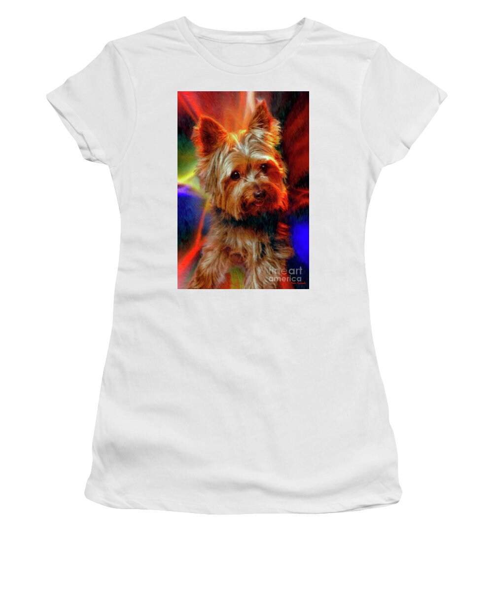 Women's T-Shirt featuring the photograph Little Yorkie by Blake Richards