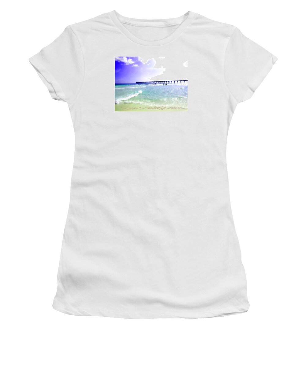Live Women's T-Shirt featuring the photograph Live Laugh Love Navarre by James and Donna Daugherty