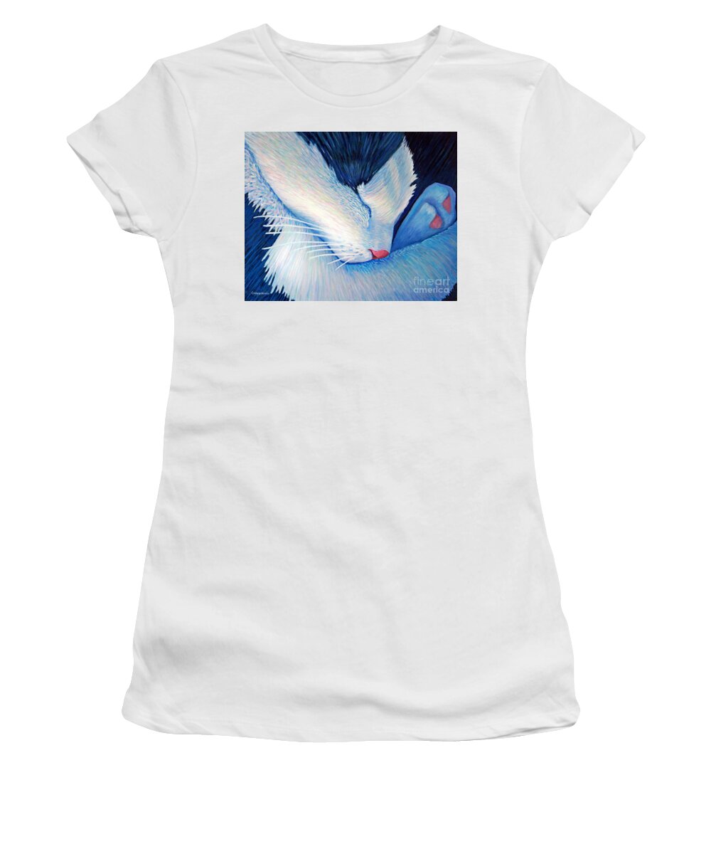 Cat Women's T-Shirt featuring the painting Living The Dream by Brian Commerford