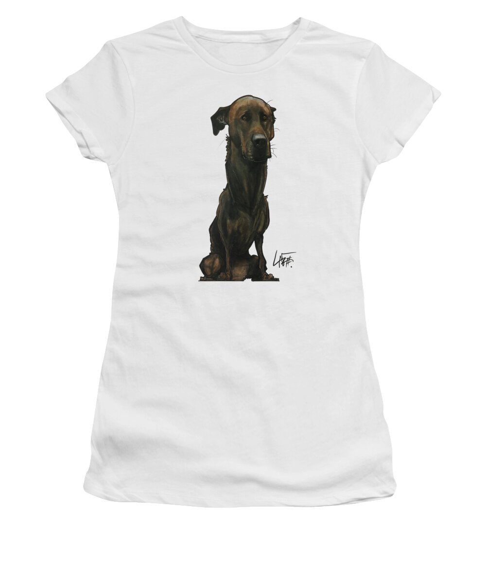  Women's T-Shirt featuring the drawing Loden 3815 by Canine Caricatures By John LaFree