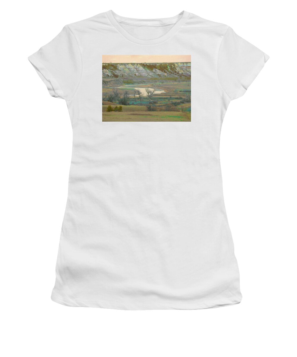 North Dakota Women's T-Shirt featuring the photograph Logging Camp River Reverie by Cris Fulton