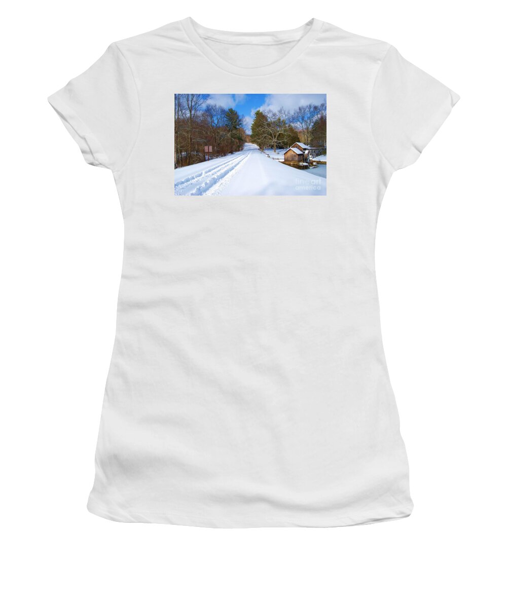 Snow Women's T-Shirt featuring the photograph Lonely by Eric Liller