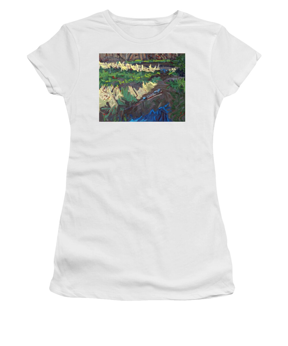 1761 Women's T-Shirt featuring the painting Long Outlet by Phil Chadwick