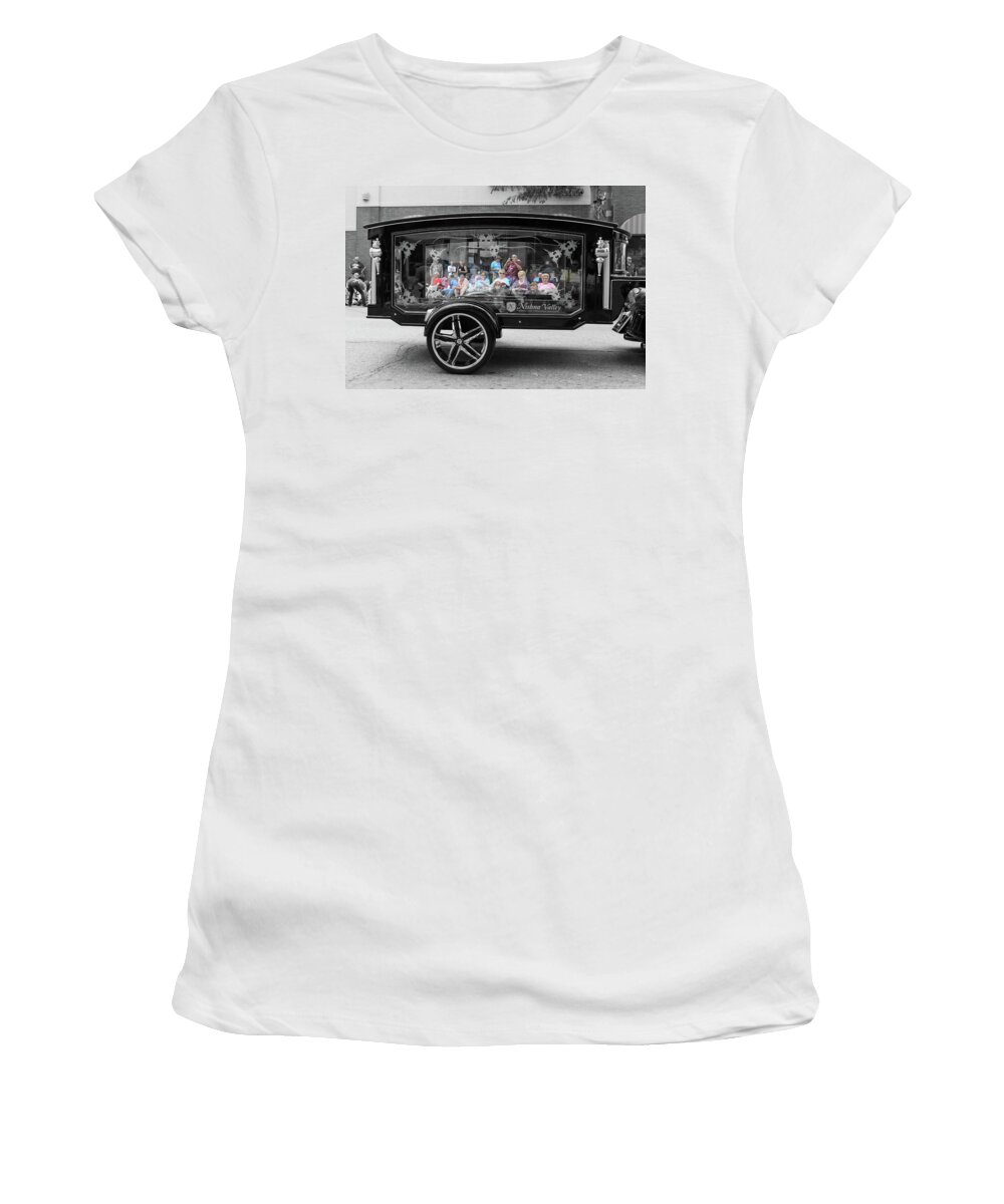 Funeral Women's T-Shirt featuring the photograph Looking Through The Glass Carriage by J Laughlin