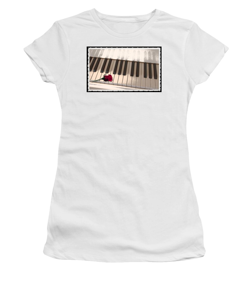Piano Women's T-Shirt featuring the photograph Love Notes by Terri Harper