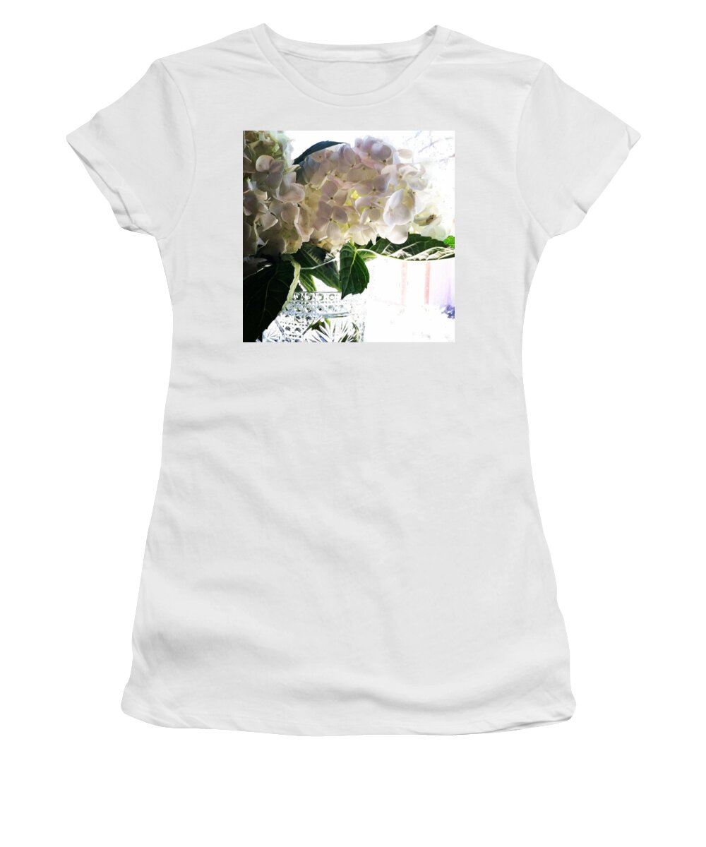 Shabbychic Women's T-Shirt featuring the photograph Love These Flowers! #happylaborday by Jennifer Beaudet