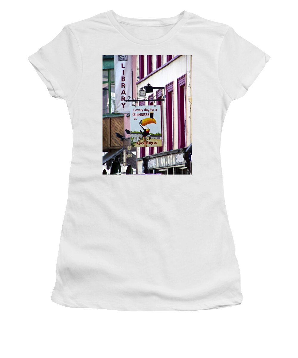 Irish Women's T-Shirt featuring the photograph Lovely Day for a Guinness Macroom Ireland by Teresa Mucha