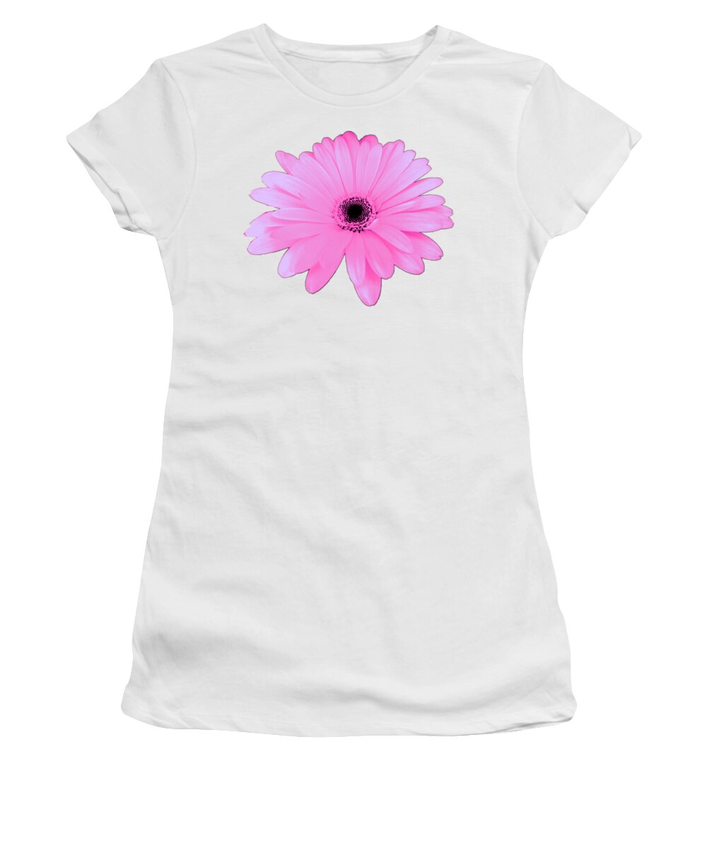 Digital Art Women's T-Shirt featuring the digital art Lovely Pink Daisy Flower Gift by Delynn Addams by Delynn Addams