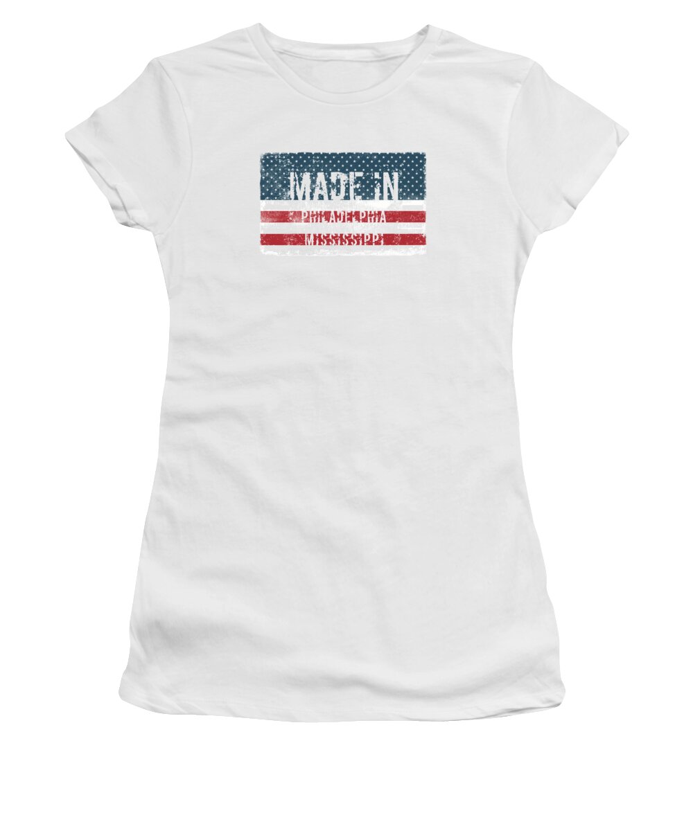 Philadelphia Women's T-Shirt featuring the digital art Made in Philadelphia, Mississippi by Tinto Designs