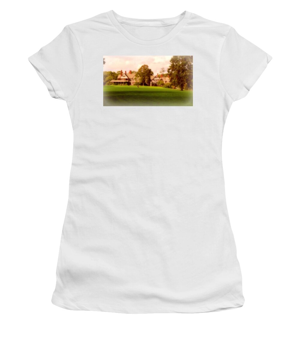 Mansions Women's T-Shirt featuring the mixed media Magnificent Cottage by Stacie Siemsen