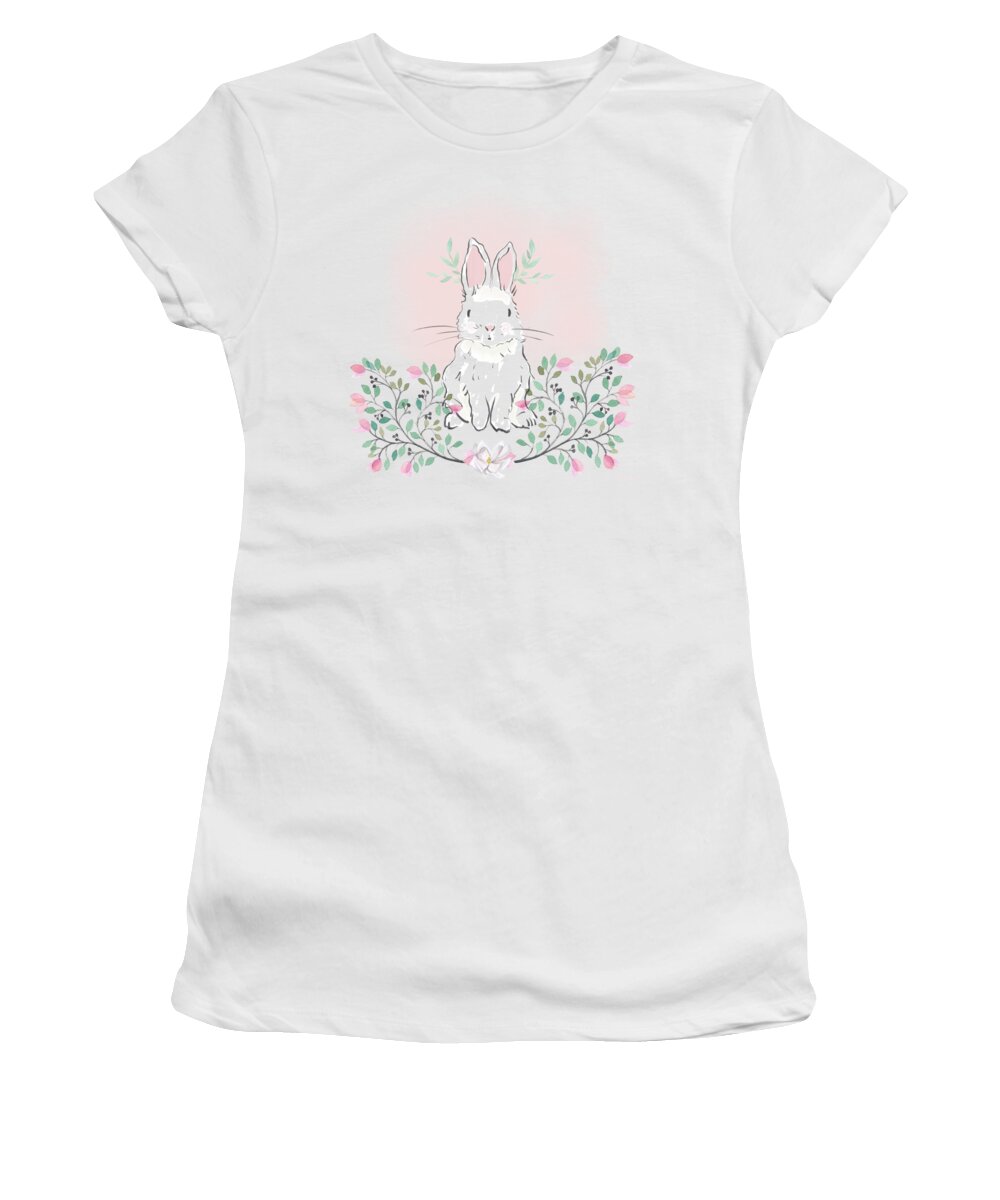 Bunny Women's T-Shirt featuring the painting Magnolia Bunny by Little Bunny Sunshine