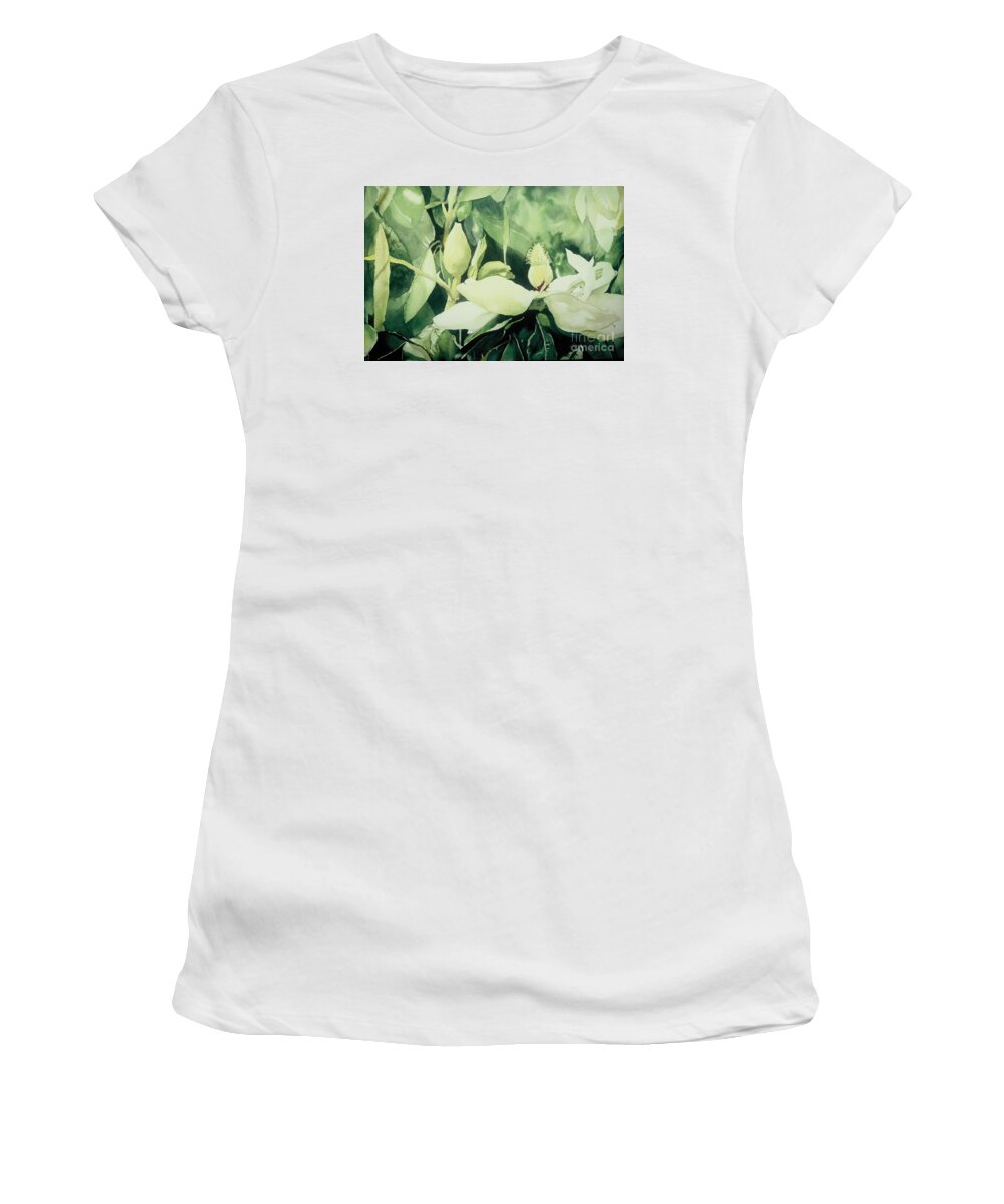 Magnolias Women's T-Shirt featuring the painting Magnolium Opus by Elizabeth Carr