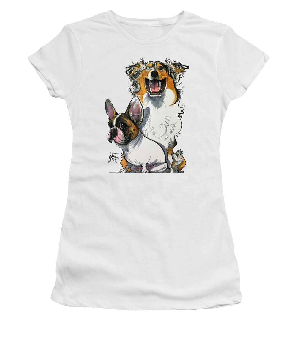 Mahoney Women's T-Shirt featuring the drawing Mahoney 3968 by Canine Caricatures By John LaFree