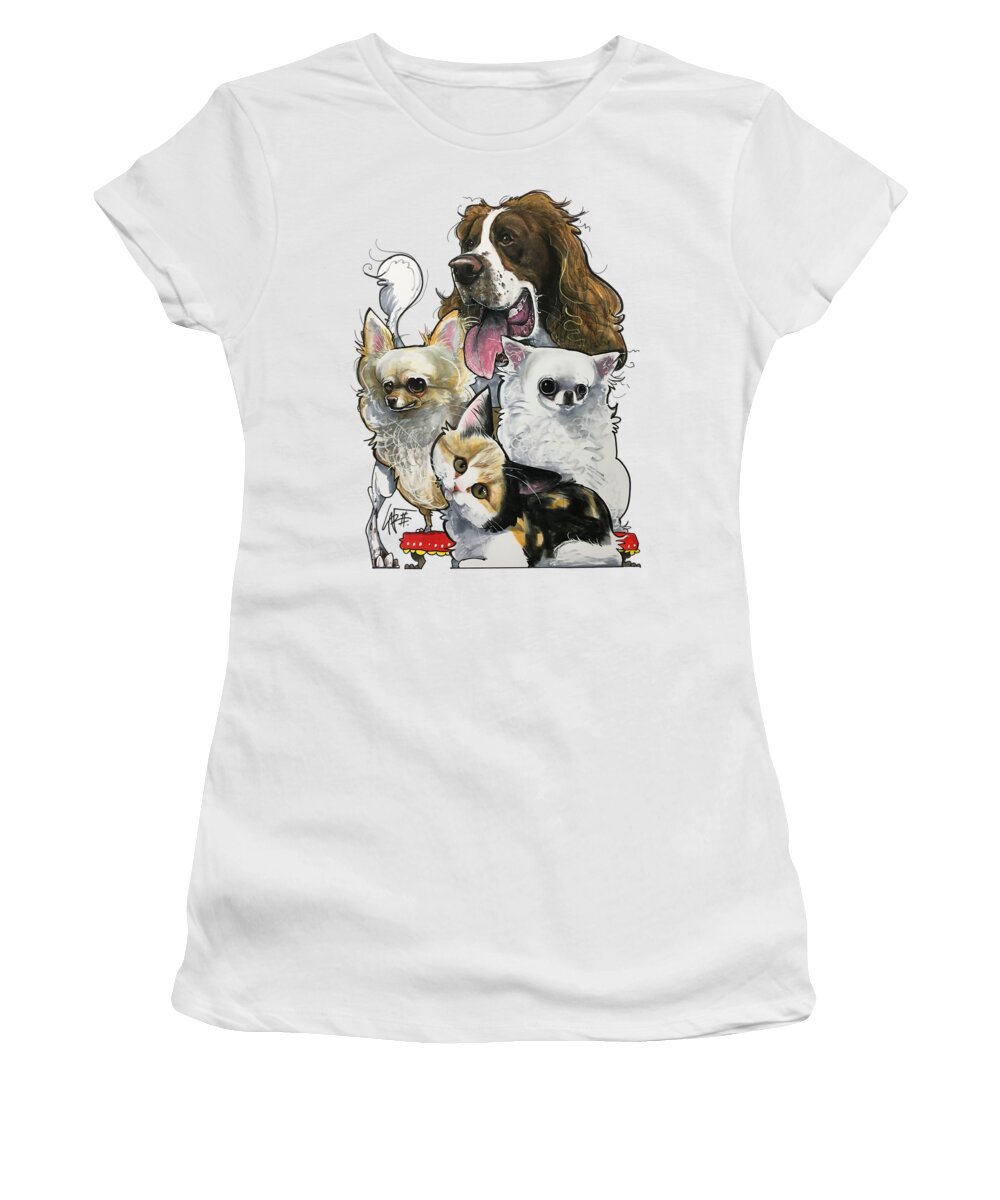 Cat Women's T-Shirt featuring the drawing Mair 3926 by John LaFree