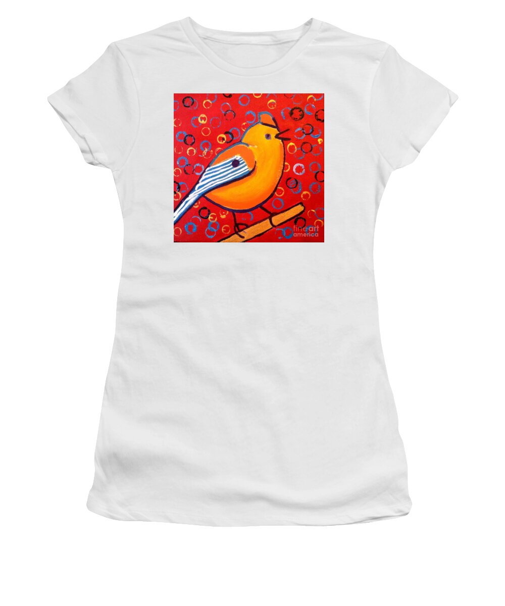 Birds Women's T-Shirt featuring the painting Make a wish by Debra Bretton Robinson