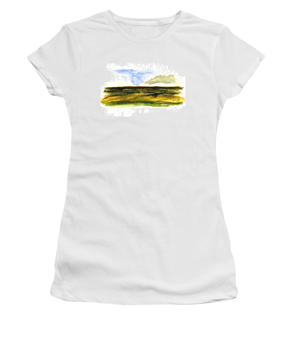 Malaga Women's T-Shirt featuring the painting Malaga Washington Ridge by Paul Gaj