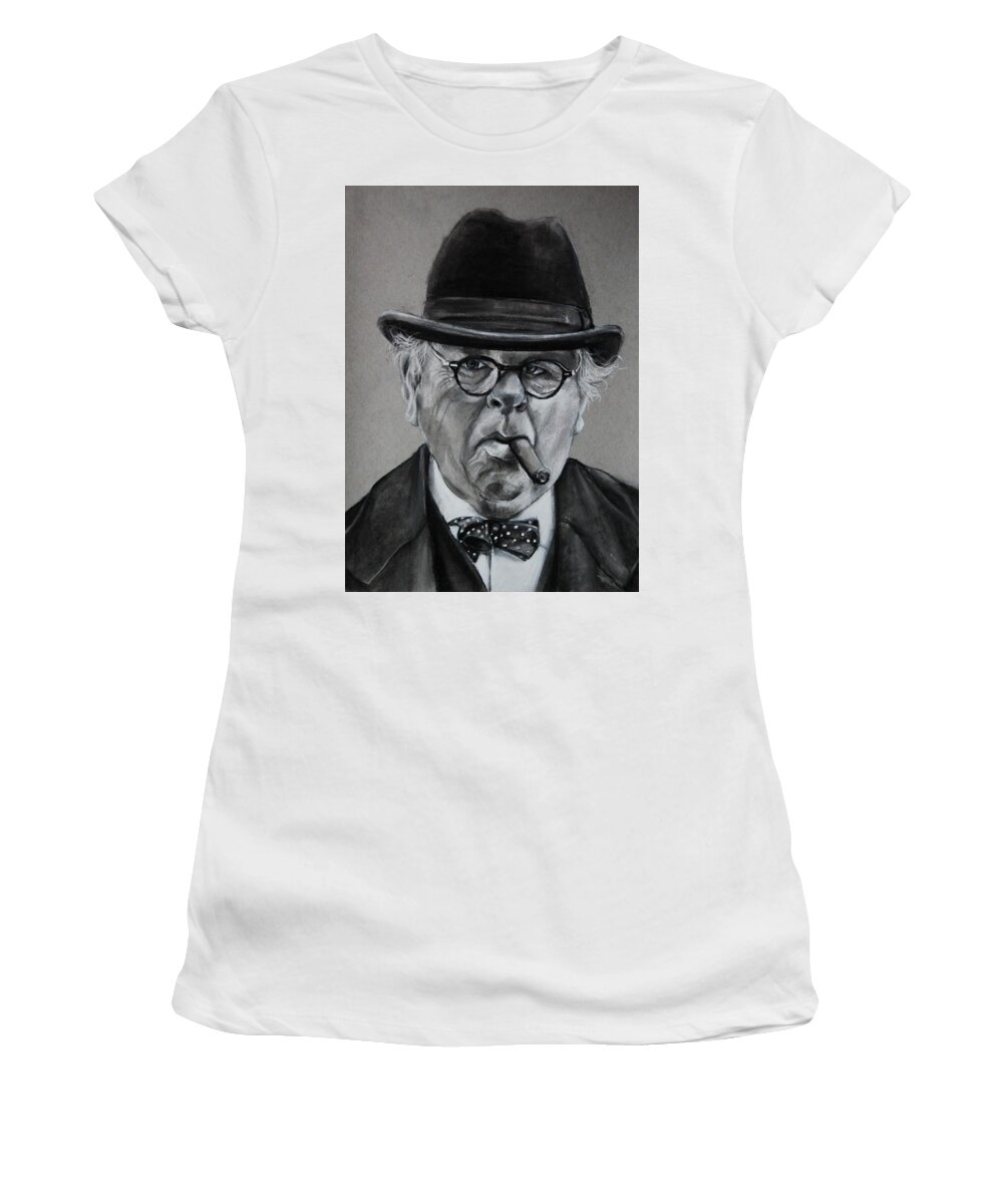 Cigar Women's T-Shirt featuring the drawing Polka Dot Bow Tie by Jean Cormier