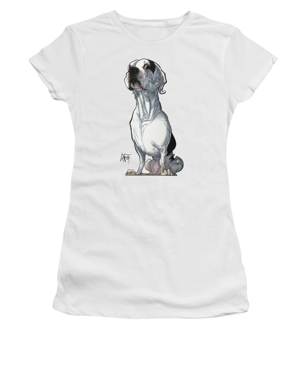 Pet Portrait Women's T-Shirt featuring the drawing Maranos 3348 by Canine Caricatures By John LaFree