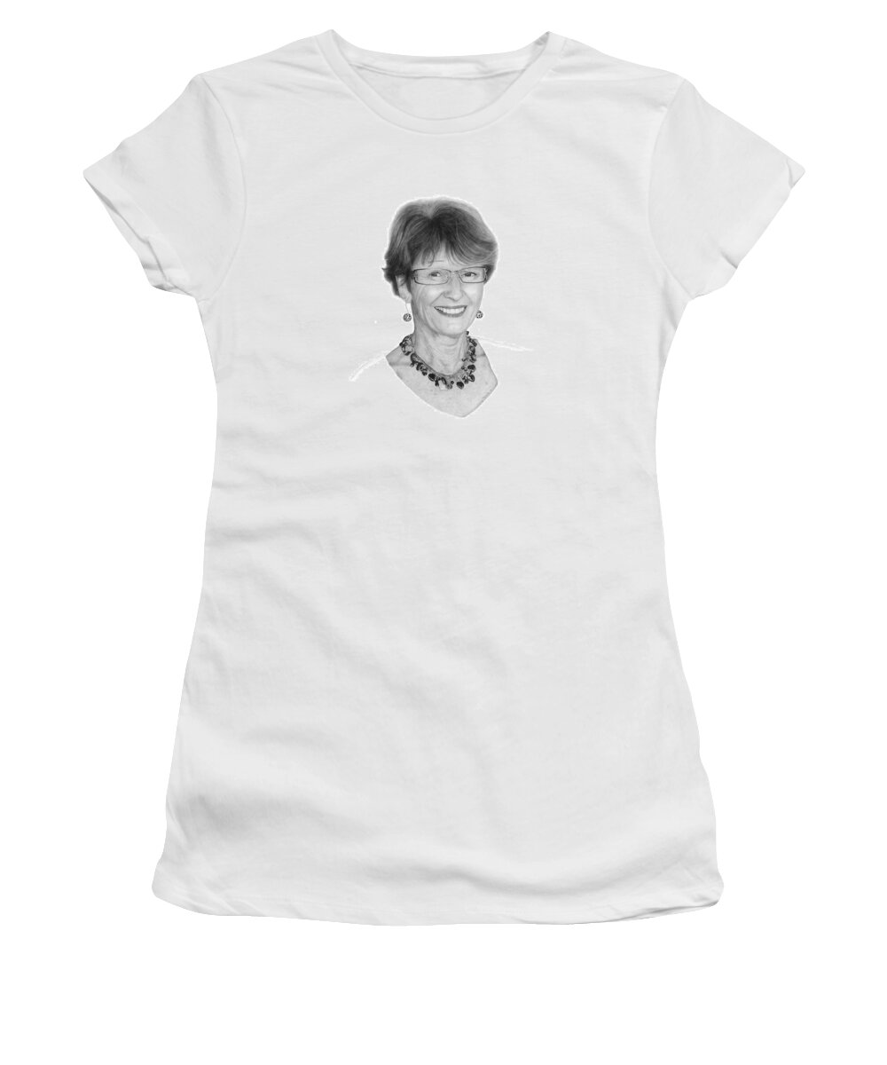 Portrait Women's T-Shirt featuring the drawing Margaret by Conrad Mieschke