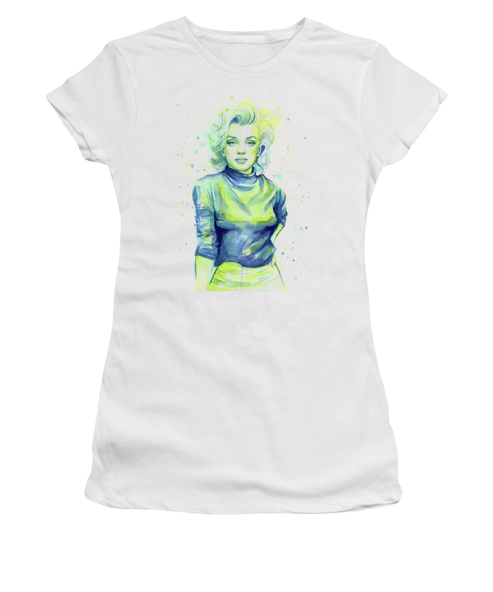 Iconic Women's T-Shirt featuring the painting Marilyn Monroe by Olga Shvartsur