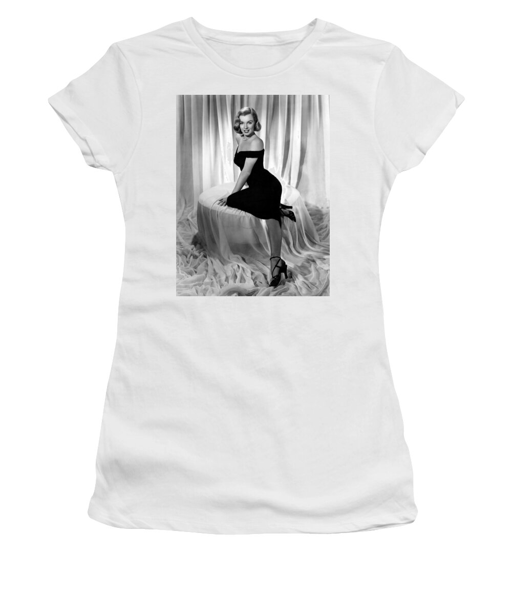 Marilyn Monroe Women's T-Shirt featuring the photograph Marilyn Monroe Publicity Shot THE ASPHALT JUNGLE by Vintage Collectables