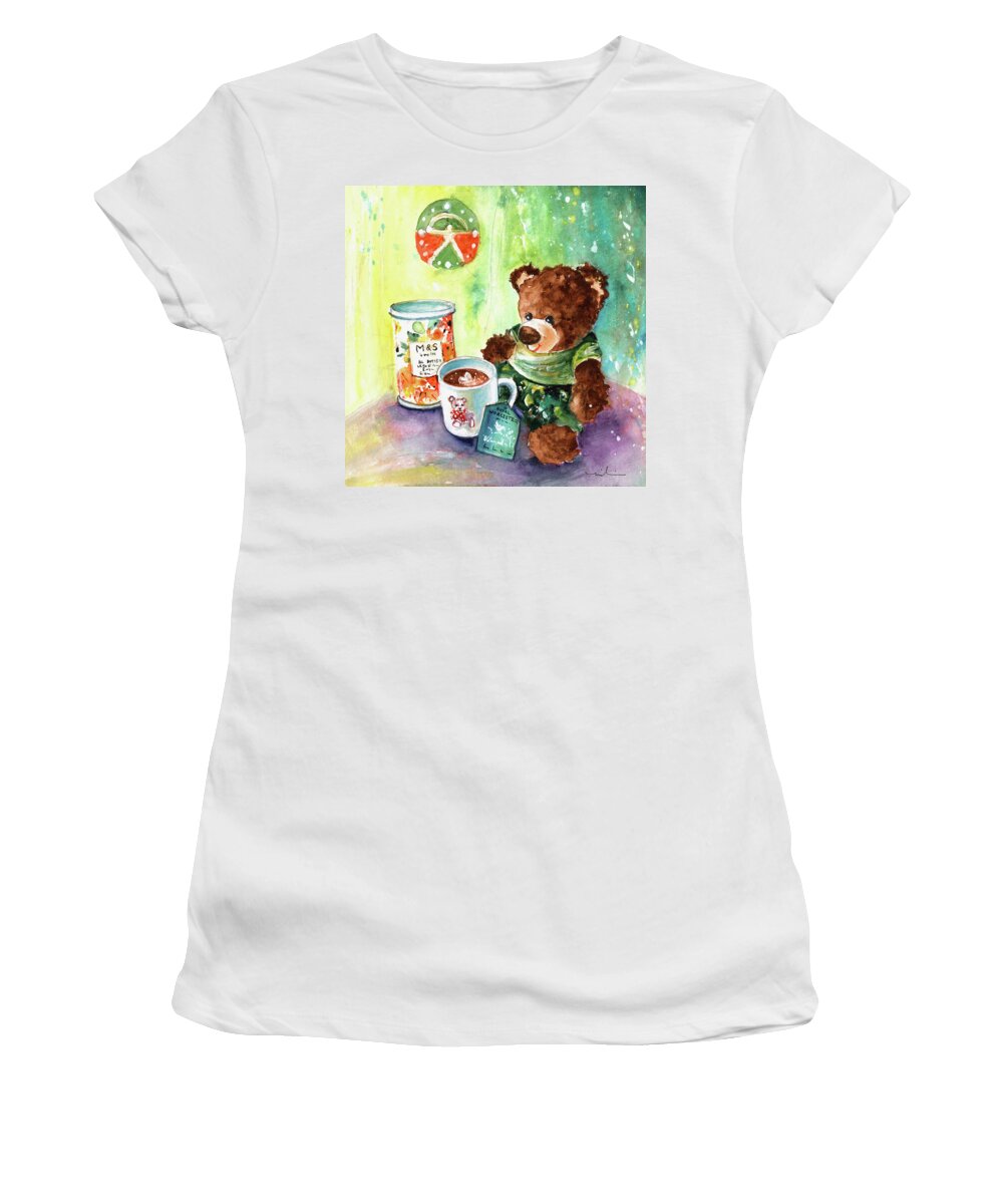 Truffle Mcfurry Women's T-Shirt featuring the painting Matilda And The Lemon Curd Shortbread by Miki De Goodaboom