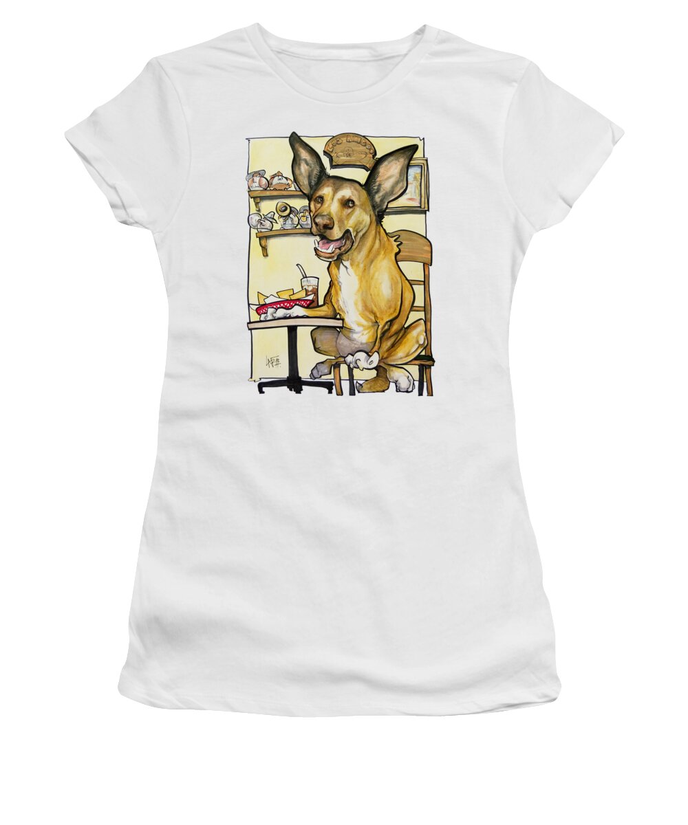 Mcreynolds Women's T-Shirt featuring the drawing McReynolds Restaurant by Canine Caricatures By John LaFree