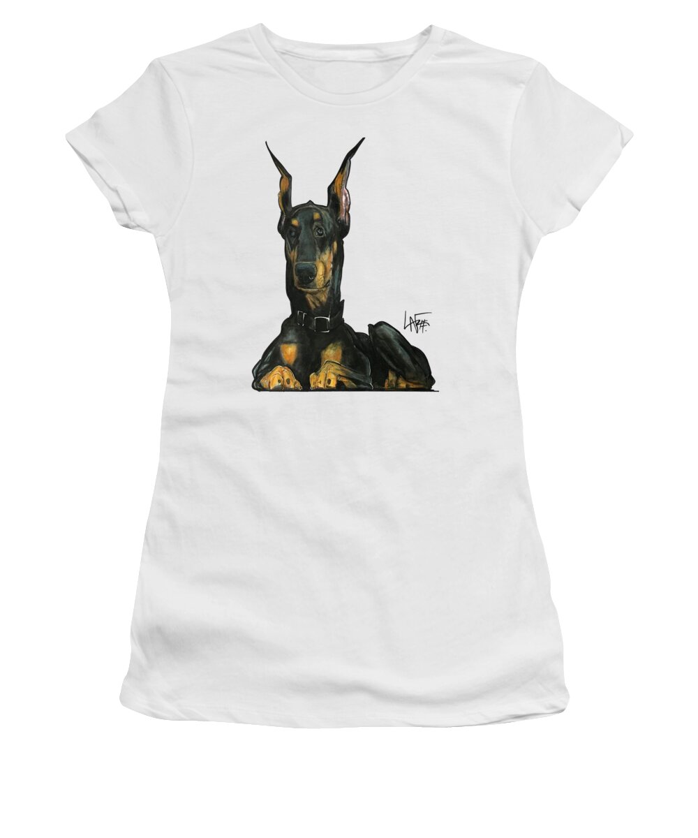 Pet Portrait Women's T-Shirt featuring the drawing Meints 3520 by Canine Caricatures By John LaFree