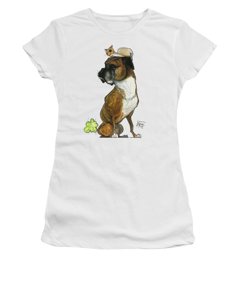 Pet Portrait Women's T-Shirt featuring the drawing Menendez 3232 by John LaFree