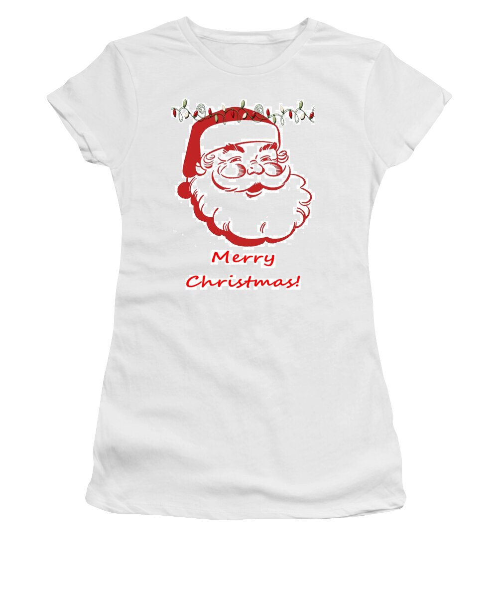Festive Women's T-Shirt featuring the photograph Merry Christmas Santa Claus Vertical by Joseph C Hinson