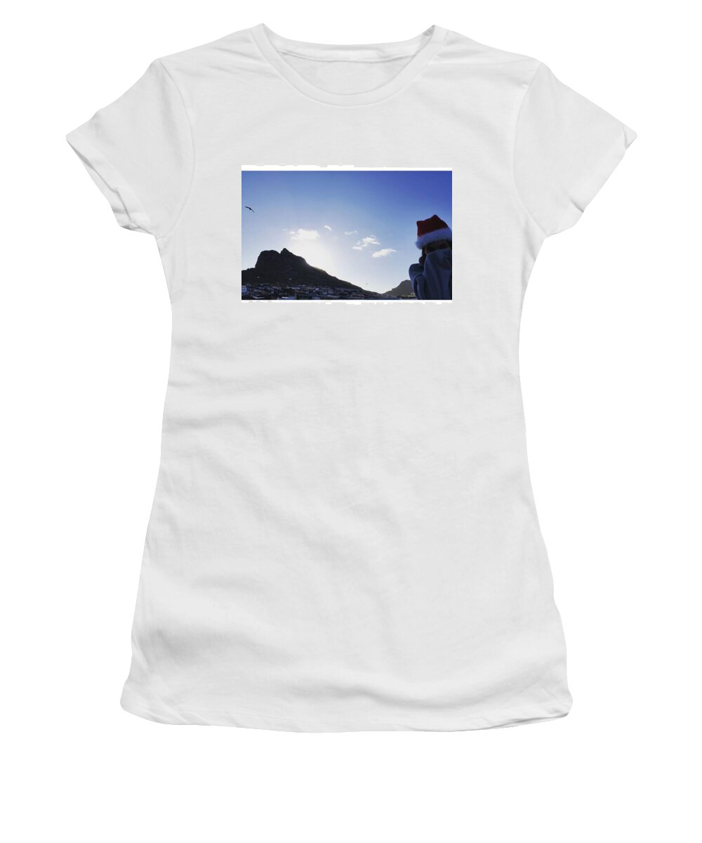 Festiveseason Women's T-Shirt featuring the photograph #merrychristmas From #mysterygirl At by Krish Chetty