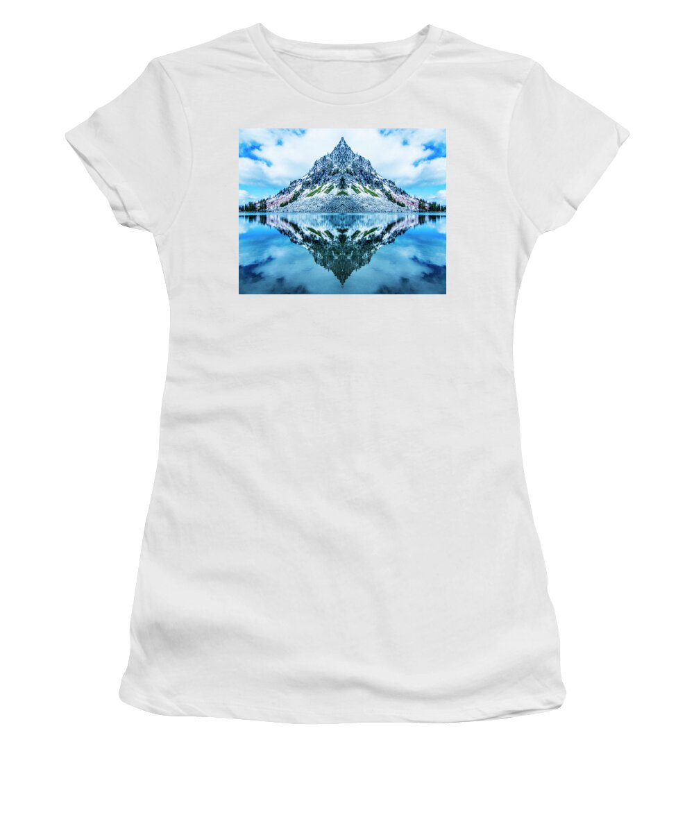 Terrain Women's T-Shirt featuring the digital art Metal Mountain by Pelo Blanco Photo