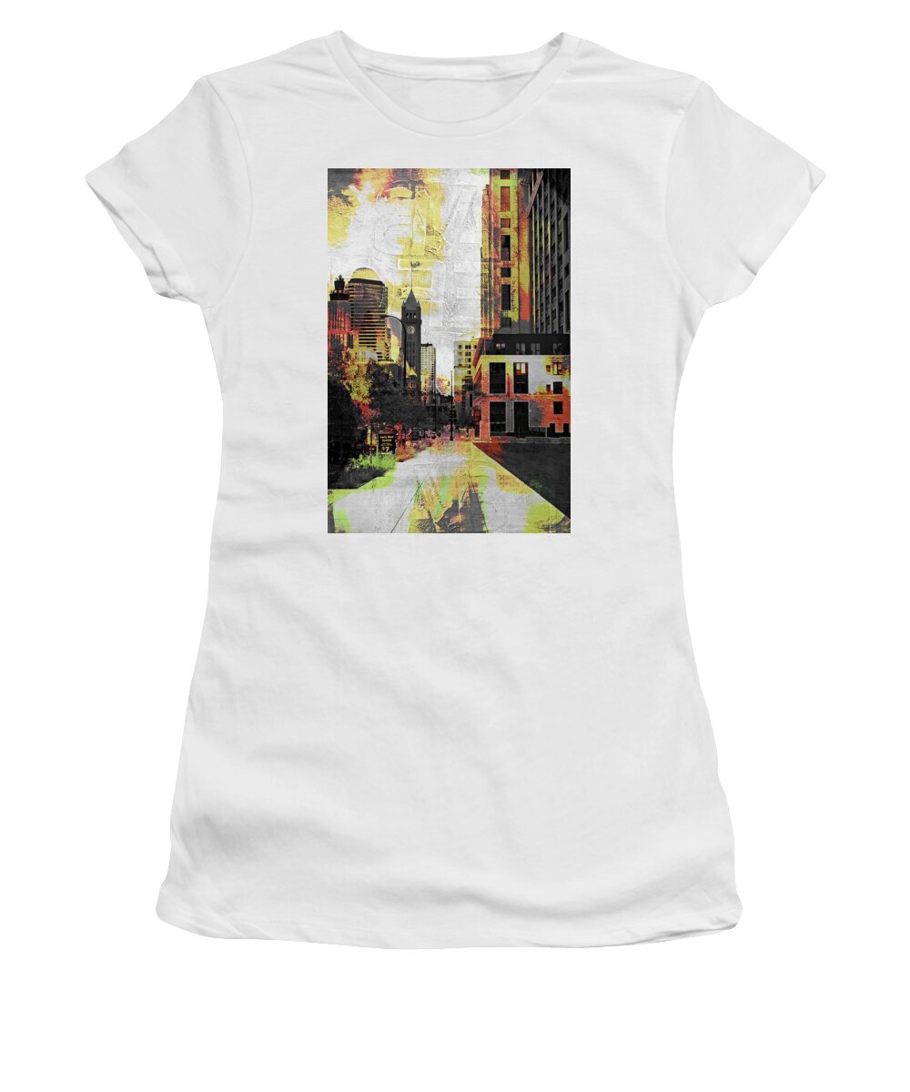 Enhanced Photo Women's T-Shirt featuring the photograph Minneapolis and the Foshay Tower by Susan Stone
