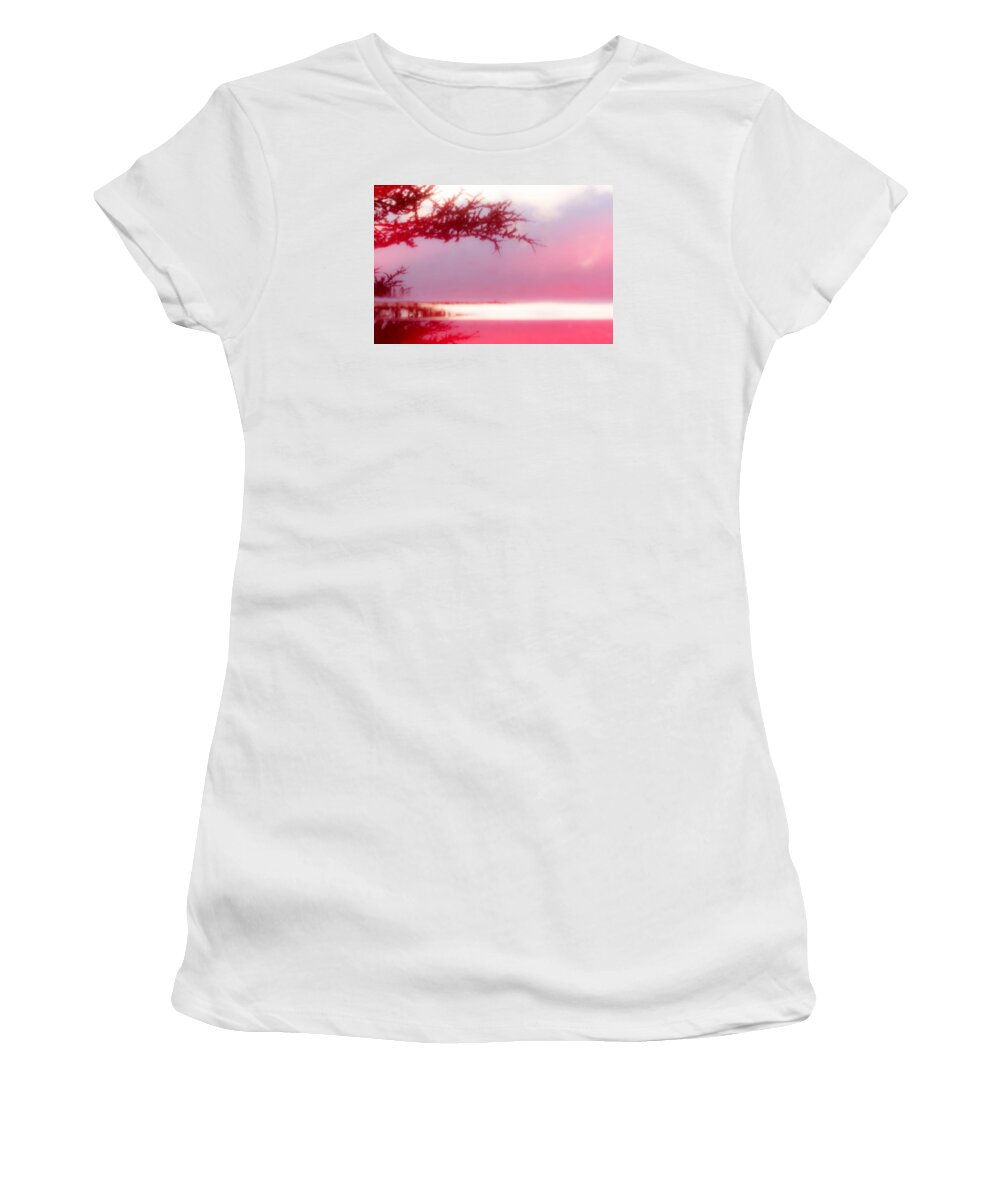 Tree Women's T-Shirt featuring the photograph Misty Morn by Bob Cournoyer