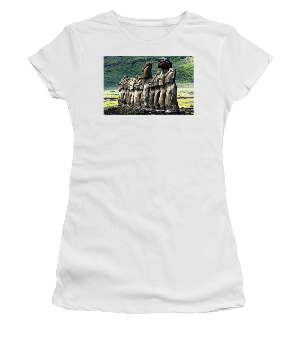 Easter Island Women's T-Shirt featuring the photograph Moai Easter Island Rapa Nui 7 by Bob Christopher