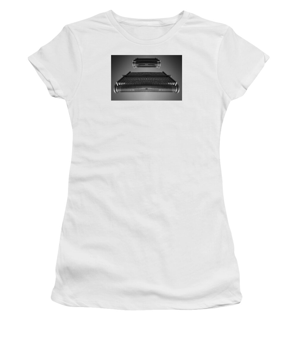 Residential Women's T-Shirt featuring the photograph Modern Building Abstract Flying Spaceship by John Williams