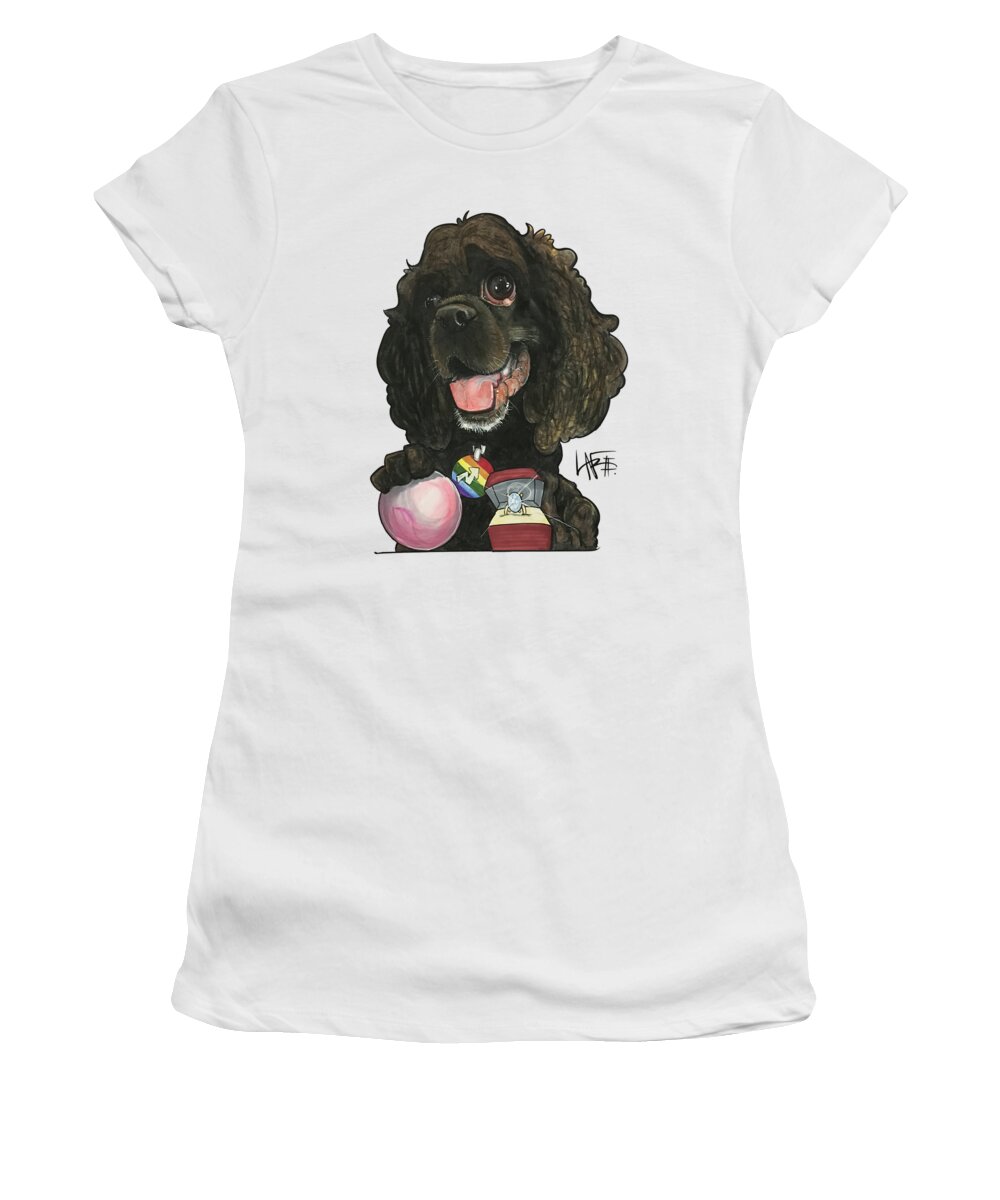 Pet Portrait Women's T-Shirt featuring the drawing Molina 3397 by Canine Caricatures By John LaFree