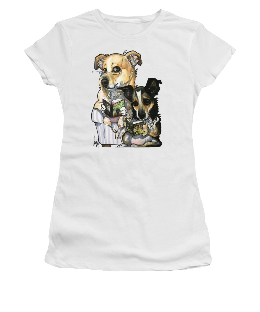 Monteleone Women's T-Shirt featuring the drawing Monteleone 3985 by Canine Caricatures By John LaFree