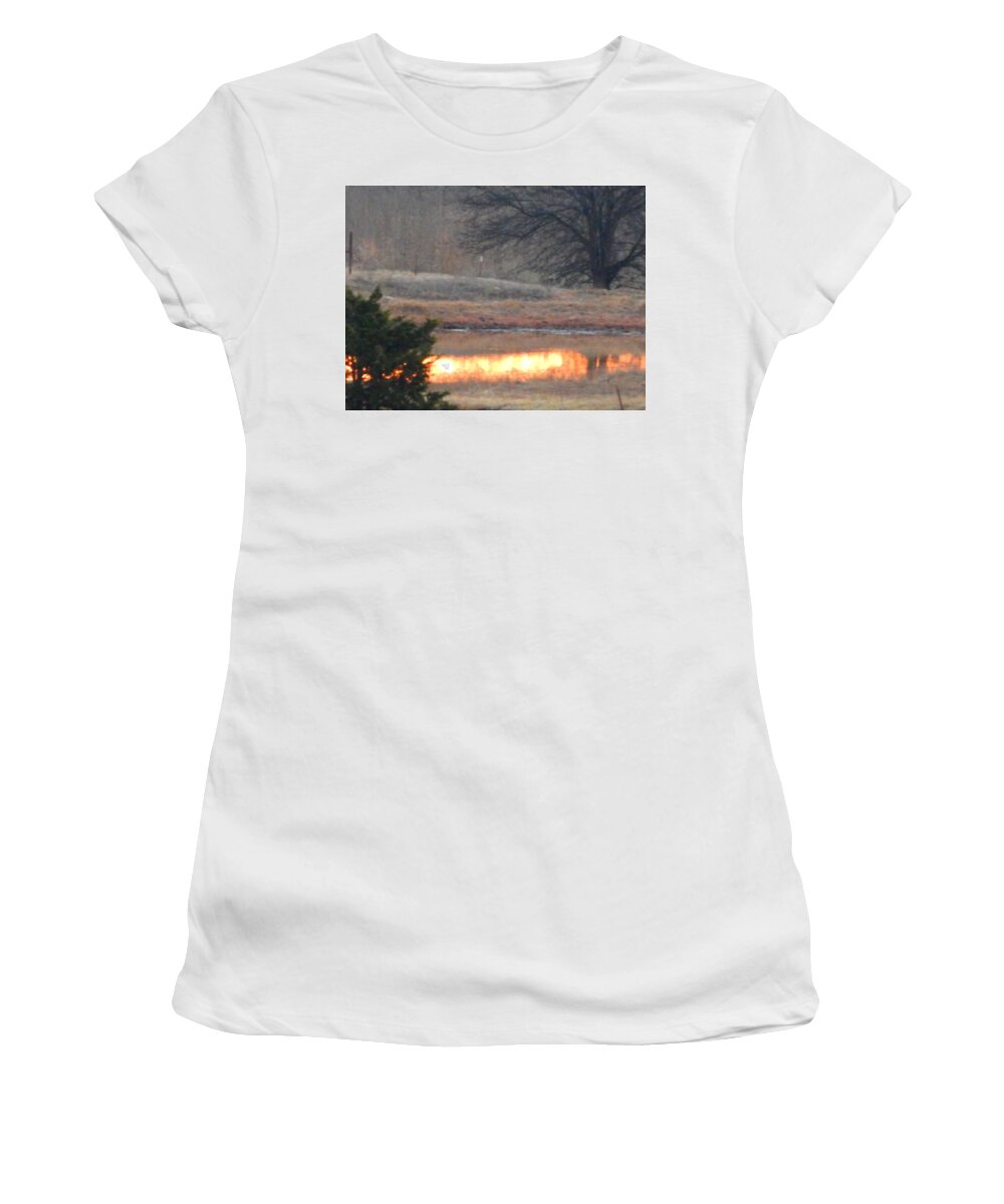 Morning Women's T-Shirt featuring the photograph Morning Reflection by Virginia White