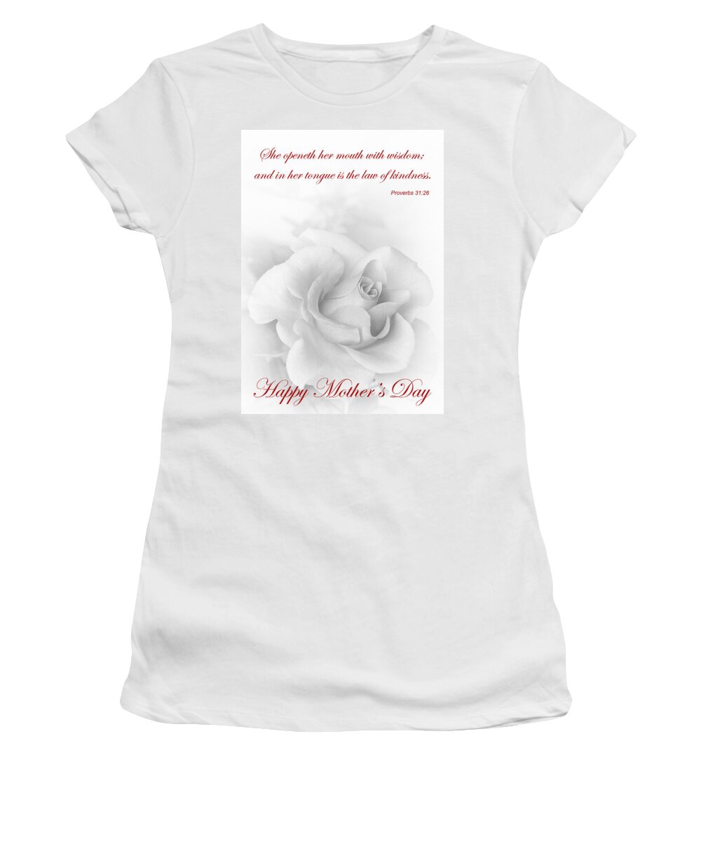Black And White Women's T-Shirt featuring the photograph Mothers Day II by David and Carol Kelly