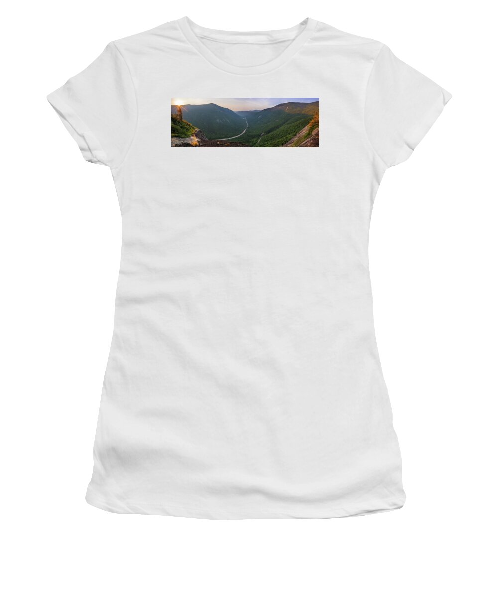Mount Women's T-Shirt featuring the photograph Mount Willard Sunrise Panorama by White Mountain Images