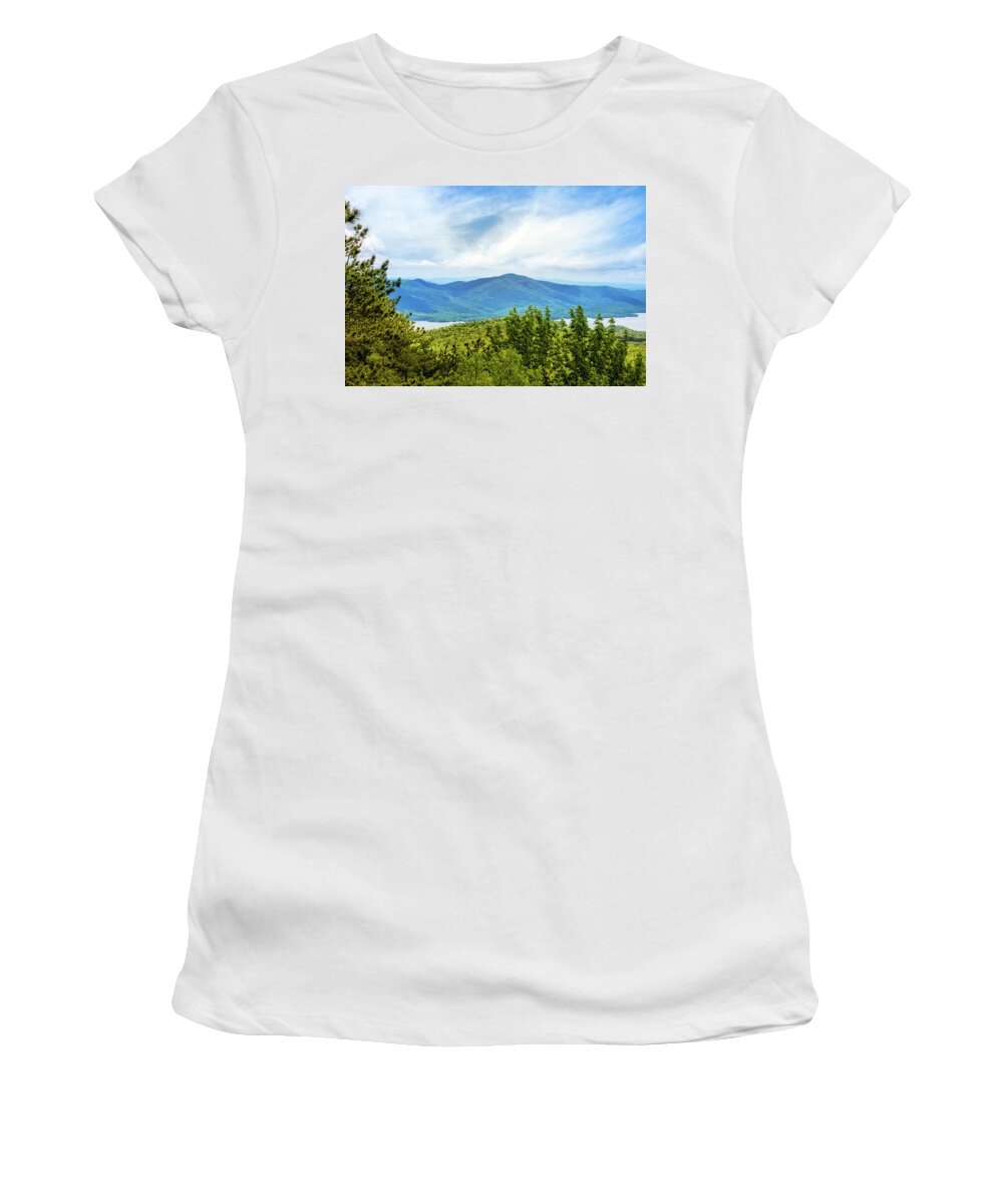 Adirondack Mountains Women's T-Shirt featuring the photograph Adirondacks Mountain View by Christina Rollo